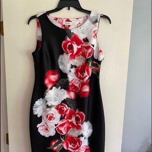 Calvin Klein Black Floral Print Dress